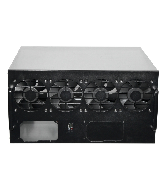 Корпус для майнинга ExeGate EX270771RUS Pro 8-430 (без БП, 2хUSB, 4хfan 120мм, места под: 8 видеокарт, 2 БП)