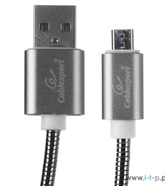 Кабель USB2.0 Cablexpert CC-G-mUSB02Gy-1.8M, AM/microB, серия Gold, длина 1.8м, титан, блистер