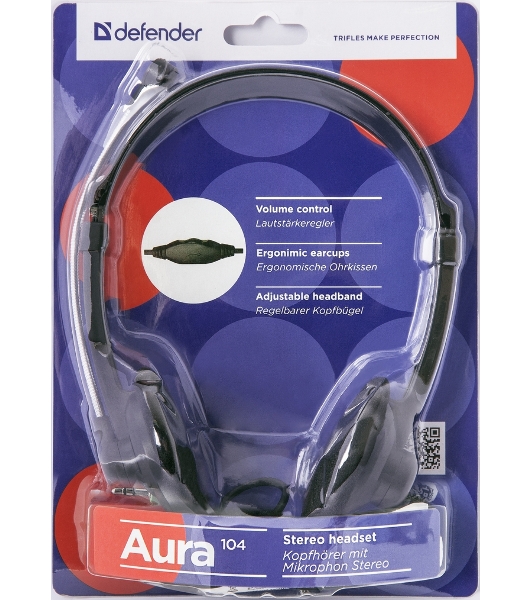 Гарнитура Defender Aura 104 чёрный, проводная