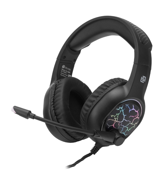 Гарнитура Oklick HS-L930G чёрный/синий, проводная, USB, подсветка