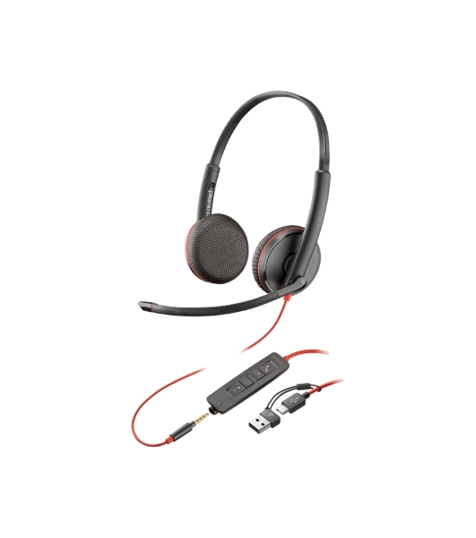 Гарнитура Plantronics Blackwire 3225 чёрный, проводная, USB/3.5 мм