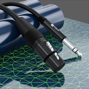 Кабель GCR 5.0m микрофонный stereo jack 6,35мм/XLR, M/F, черный, AL case черный
