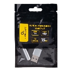 Кабель-переходник AUX Cablexpert CCA-UM3.5F-AL AM/Jack3.5(F), алюминий+нейлон.оплётка, 0.15м, пакет, фото3