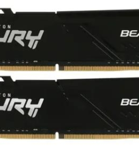 Оперативная память Kingston Fury Beast, DDR4, 32GB (2x16GB), 3200MHz, CL16, DIMM, с радиатором, черный