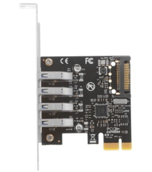 Контроллер ExeGate EXE-314 PCI-E 2.0, 4*USB 3.0 ext, разъем доп.питания (OEM)