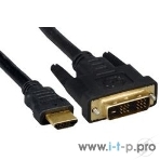 Кабель HDMI-DVI Cablexpert CC-HDMI-DVI-7.5MC, 19M/19M, single link, медь, позол.разъемы, экран, 7.5м, черный, пакет, фото2