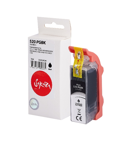 Картридж струйный Sakura 2932B004 (520 PG Black) для Canon, черный, 16 мл., 340 к.