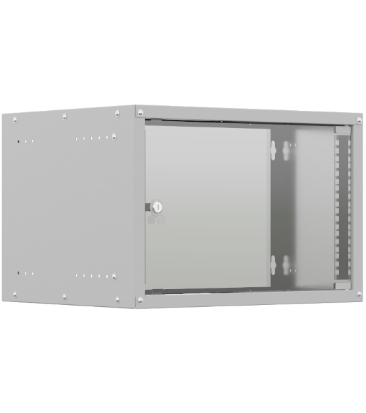 Шкаф коммутационный NTSS Lime (NTSS-WL6U5560GS) настенный 6U 550x600 мм пер. дв.стекл несъемн. бок. пан. 30 кг серый 110 град. IP20 сталь