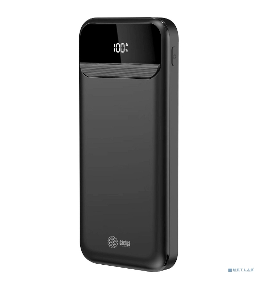 Портативный аккумулятор Cactus CS-PBFSCA-10000 10000mAh 4.5A 2xUSB-A/USB-C черный