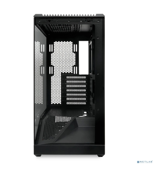 Компьютерный корпус без блока питания HSPD F711-TGbK, Panoramic Full Tower, Black, TG, 0.7 SPCC, no fans ATX, mATX, mITX 190/420/280мм 2x2.5', 2x3.5', 7xPCI 1xUSB-A 3.0, 1xUSB-C 445x235x475мм