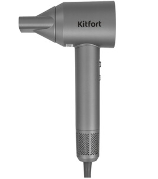 Фен Kitfort КТ-3292 серебристый, 1600 Вт, компактный, ионизация