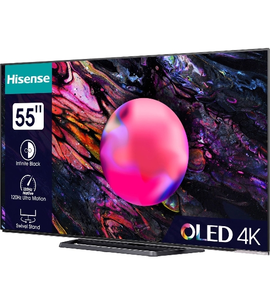 Телевизор Hisense 55' 55A85K черный OLED UHD 120Hz Vidaa