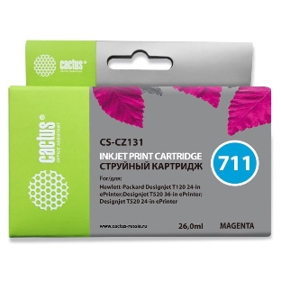 Картридж струйный Cactus CS-CZ131 №711 пурпурный (26 мл) для HP DesignJet T120/T520
