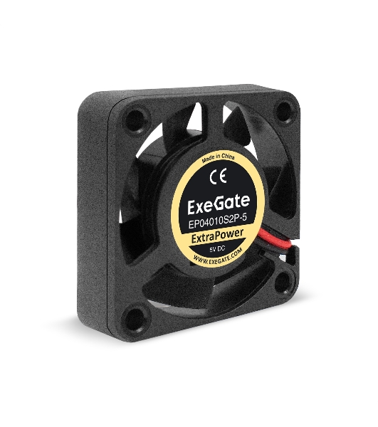 Вентилятор для корпуса ExeGate ExtraPower EP04010S2P-5 черный, 40 мм, 7500 об/мин, 35 дБ, 2 pin