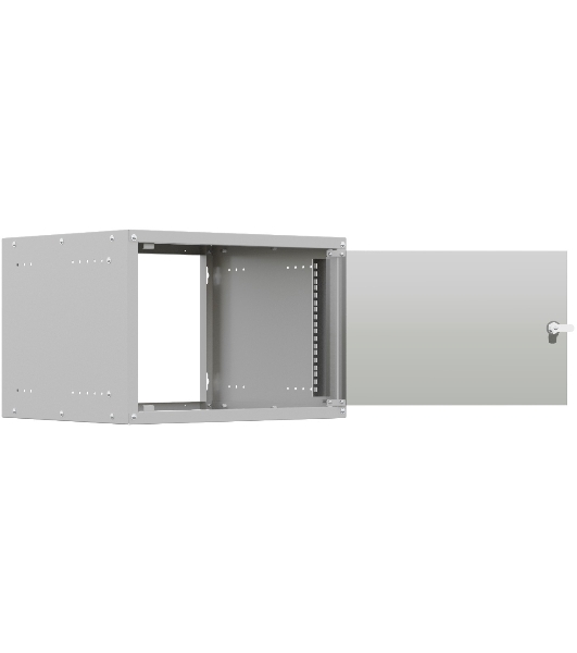 Шкаф коммутационный NTSS Lime (NTSS-WL6U5560GS) настенный 6U 550x600 мм пер. дв.стекл несъемн. бок. пан. 30 кг серый 110 град. IP20 сталь