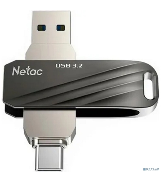 Флешка USB Netac US11 черный 64Gb USB Type-A + USB Type-C, metal/plastic case