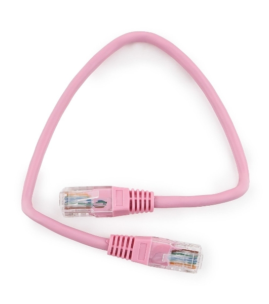 Патч-корд UTP Cablexpert cat.5e, 0.25м, литой, многожильный, розовый
