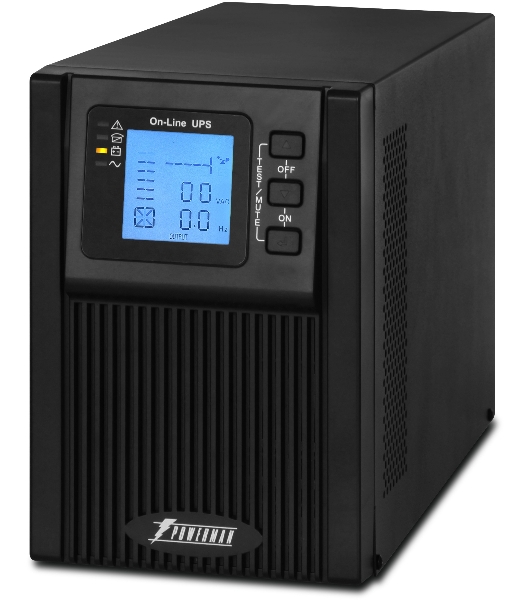 Источник бесперебойного питания PowerMan Online 1000 PLUS (1000ВА/800Вт, Online-Double conversion/LCD Display/USB/Software/RJ11/45,RS-232)
