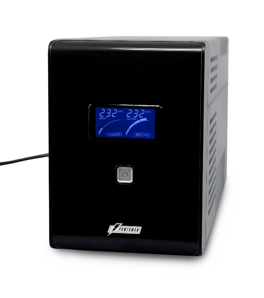 Источник бесперебойного питания Powerman Smart Sine 2000VA/1400W, 220V, Line-Interactive, LCD, Tower, Out: 4xShuko, черный*SmartSine2000
