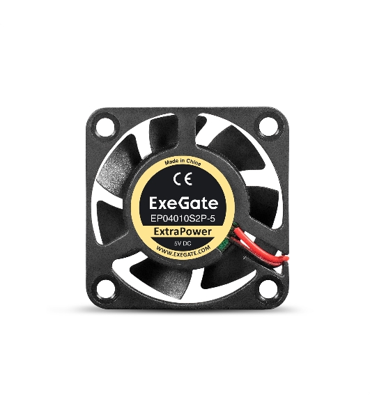 Вентилятор для корпуса ExeGate ExtraPower EP04010S2P-5 черный, 40 мм, 7500 об/мин, 35 дБ, 2 pin