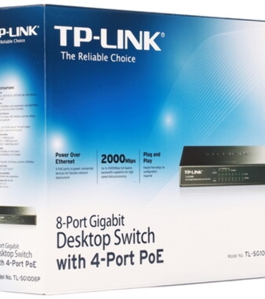 Коммутатор TP-LINK SMB TL-SG1008 8-port Gigabit Switch, 1U rack-mountable steel case