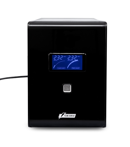 Источник бесперебойного питания Powerman Smart Sine 2000VA/1400W, 220V, Line-Interactive, LCD, Tower, Out: 4xShuko, черный*SmartSine2000