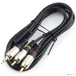 Кабель аудио Cablexpert CCAB-02-35M2RM-1.5MB. 3.5 Jack(M)/2х RCA (M), черный, 1.5м, блистер, фото3
