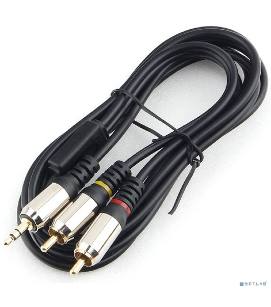 Кабель аудио Cablexpert CCAB-02-35M2RM-1.5MB. 3.5 Jack(M)/2х RCA (M), черный, 1.5м, блистер