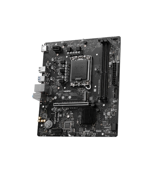 Материнская плата MSI PRO H610M-S DDR4, LGA 1700, Intel H610, 2xDDR4, 2xSATA, 1xM.2, 1xPCIe 4.0 x16, 1xPCIe 3.0 x1, 1xHDMI, 1x1Gb LAN, 4xUSB 2.0, 2xUSB 3.2 Gen 1, 3x3.5 мм, 7.1, Micro-ATX