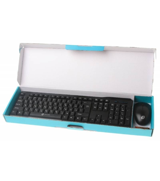 Комплект клавиатура+мышь Oklick 230M беспроводной, USB, 1000 DPI, чёрный