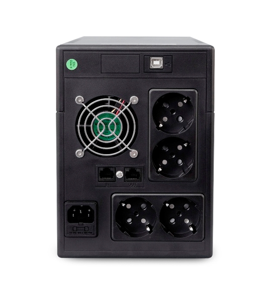Источник бесперебойного питания Powerman Smart Sine 2000VA/1400W, 220V, Line-Interactive, LCD, Tower, Out: 4xShuko, черный*SmartSine2000