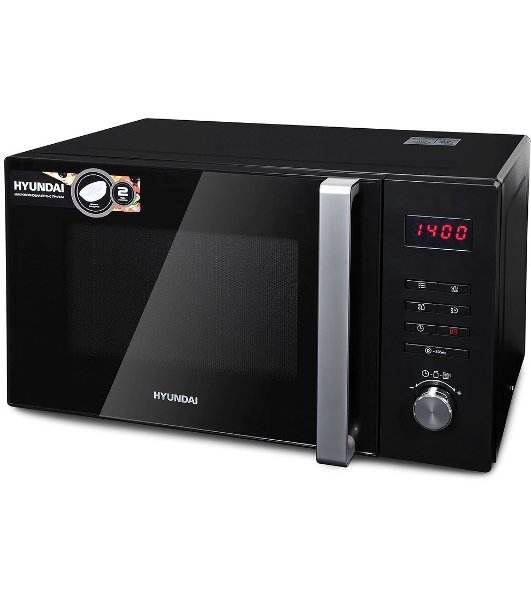 Микроволновая печь Hyundai HYM-M2062 черный, 23 л, 800 Вт, переключатели - кнопки, поворотный механизм