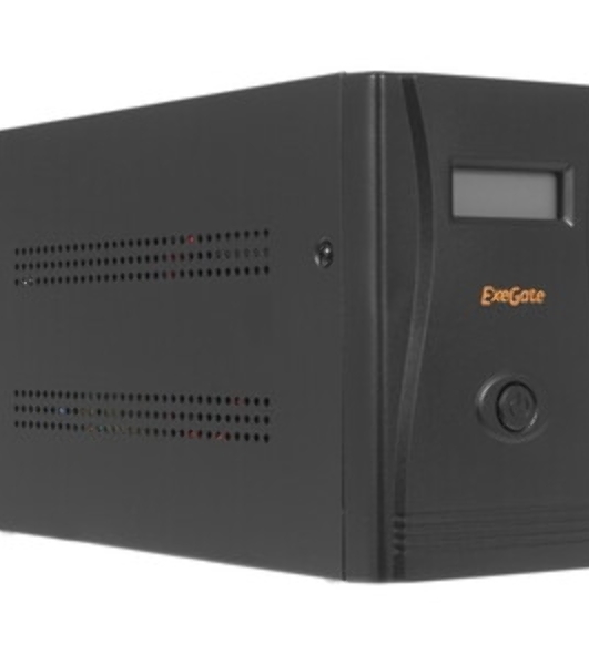 Источник бесперебойного питания ExeGate Smart LB-450.LCD.AVR.2SH (450VA/270W, LCD, AVR, 2*Schuko, батарея 12V 4.5Ah, Black)