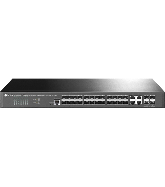 Коммутатор TP-Link JetStream 24-портовый управляемый SFP уровня 2+, 20 гигабитных SFP-портов и 4 гигабитных комбинированных порта SFP/RJ45