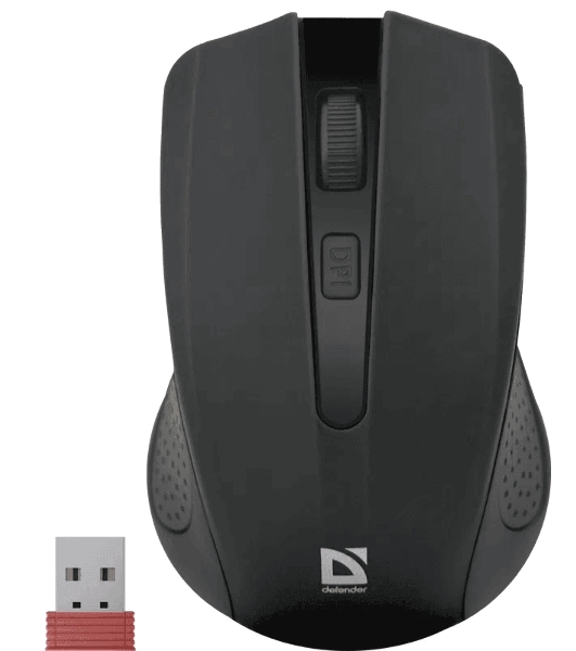 Мышь беспроводная Defender Accura MM-935 черный, 1600 dpi, радиоканал, USB, кнопки - 4
