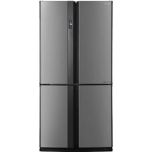 Холодильник Sharp SJ-EX93PSL нержавеющая сталь трехкамерный 345/211л морозилка снизу, No Frost, Side by Side
