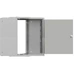 Шкаф коммутационный NTSS Lime (NTSS-WL9U5560GS) настенный 9U 550x600 мм пер. дв. стекл несъемн. бок. пан. 30 кг серый 110 град. IP20 сталь, фото 1