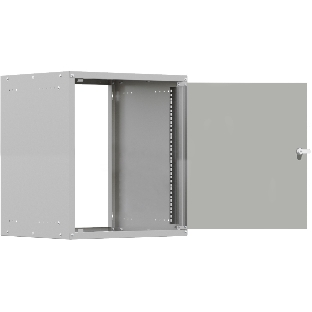 Шкаф коммутационный NTSS Lime (NTSS-WL9U5560GS) настенный 9U 550x600 мм пер. дв. стекл несъемн. бок. пан. 30 кг серый 110 град. IP20 сталь