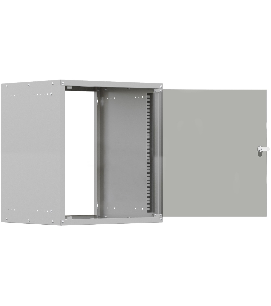 Шкаф коммутационный NTSS Lime (NTSS-WL9U5560GS) настенный 9U 550x600 мм пер. дв. стекл несъемн. бок. пан. 30 кг серый 110 град. IP20 сталь