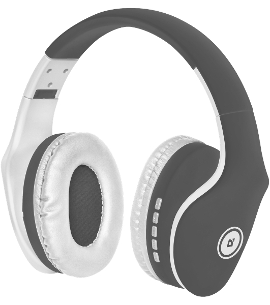 Беспроводные/проводные наушники Defender FreeMotion B525 серый/белый, накладные, Bluetooth + проводной, до 8 ч