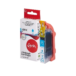 Картридж струйный Sakura 2934B004 (521 C) для Canon, голубой, 8,4 мл., 530 к.