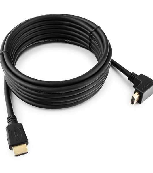 Кабель Cablexpert HDMI CC-HDMI490-15, 19M/19M, v2.0, медь, позол.разъемы, экран, угловой, 4.5м, черный, пакет