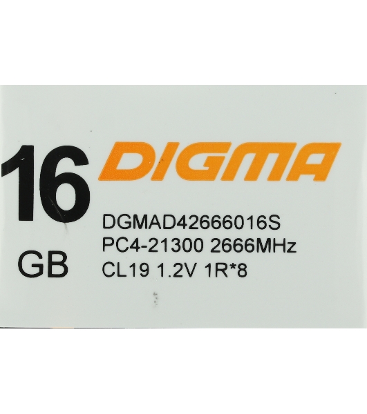 Оперативная память Digma, DDR4, 16GB (1x16 GB), 3200 MHz, CL22, DIMM