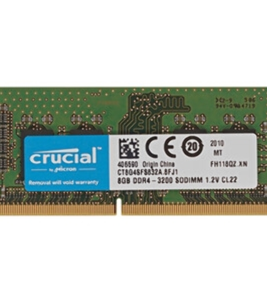 Оперативная память Crucial, DDR4, 8GB (1x8GB), 3200 MHz, CL22, без радиатора, SO-DIMM, OEM