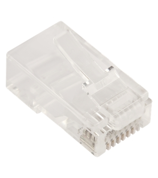 Коннектор LANMASTER RJ45 тип EZ, 8P8C, UTP, Cat.5e, универсальный, со вставкой, покрытие 50 микрон,100 шт.