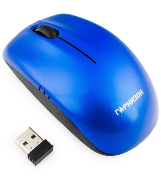 Мышь беспроводная Гарнизон GMW-400B синий, 1200 dpi, радиоканал, USB, кнопки - 3
