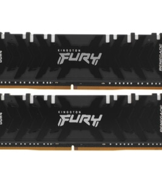Оперативная память Kingston Fury Renegade, DDR4, 16Gb (2x8Gb), 3200MHz, CL16, DIMM, с радиаторами, RGB, черный