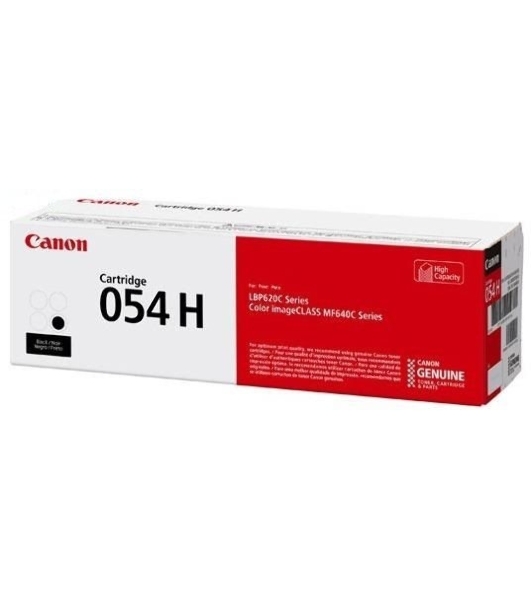 Картридж лазерный Canon 054H BK черный, увеличенной емкости для Canon i-Sensys LBP621Cw, Canon i-Sensys LBP621, Canon i-Sensys LBP623Cdw, Canon i-Sensys LBP623, Canon i-Sensys MF641Cw, Canon i-Sensys MF641, Canon i-Sensys MF643Cdw, Canon i-Sensys MF643, Canon i-Sensys MF645Cx, Canon i-Sensys MF645 3100 стр