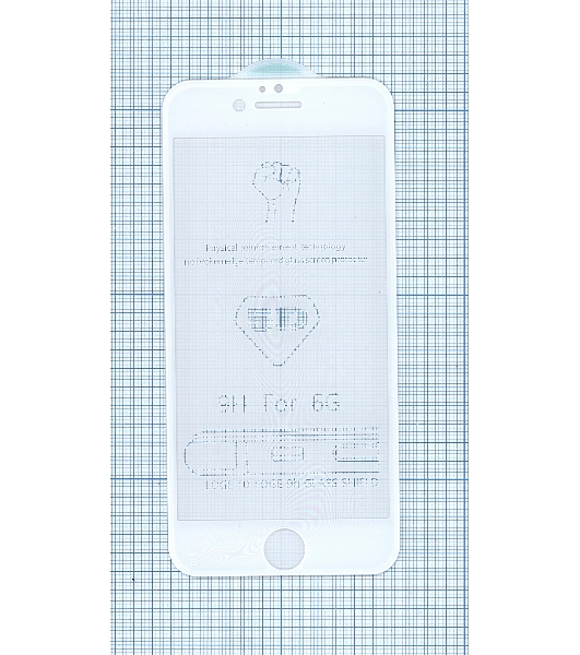 Защитное стекло 5D для Apple iPhone 6/6S белый