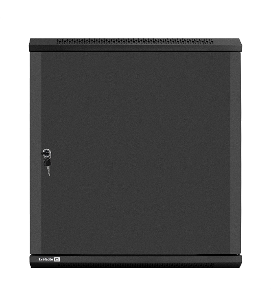 Шкаф телекоммуникационный 19' настенный 12U ExeGate EC-WM-12U.450.M.BLACK (19', 12U, 600x450x635 мм (ШхГхВ), передняя дверь металл, съемные боковые панели, пыле- и влагозащита IP23, черный RAL 9004)